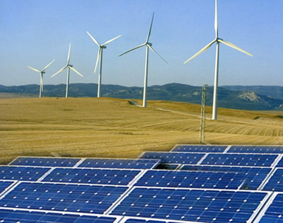 Pannelli fotovoltaici e pale per energia eolica