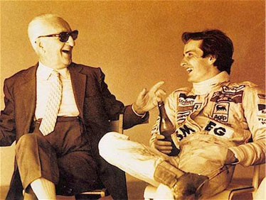 Enzo Ferrari con Gilles Villeneuve